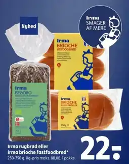 Coop 365 Irma rugbrød eller Irma brioche fastfoodbrød tilbud