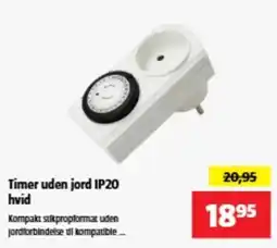Bauhaus Timer uden jord IP20 hvid tilbud