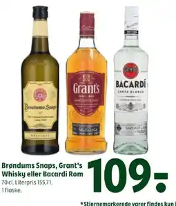 Coop 365 Brøndums Snaps, Grant's Whisky eller Bacardi Rom tilbud