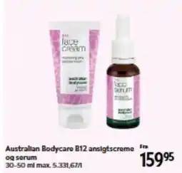 Matas Australian Bodycare B12 ansigtscreme og serum tilbud