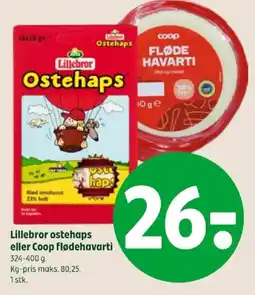 Coop 365 Lillebror ostehaps eller Coop flødehavarti tilbud