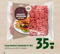 Coop 365 Coop hakket oksekød 14-18% tilbud