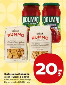 SuperBrugsen Dolmio pastasauce eller Rummo pasta tilbud