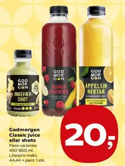 SuperBrugsen Godmorgen Classic juice eller shots tilbud