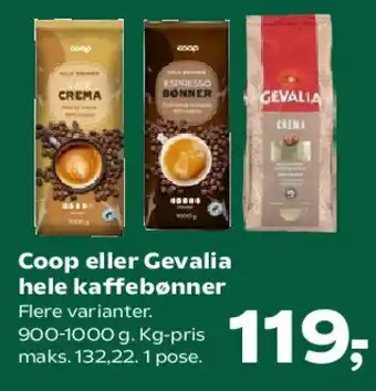 Coop eller Gevalia hele kaffebønner