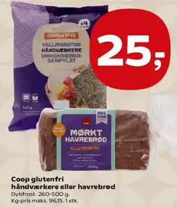 SuperBrugsen Coop glutenfri håndværkere eller havrebrød tilbud