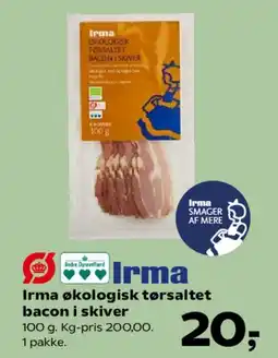 SuperBrugsen Irma økologisk tørsaltet bacon i skiver tilbud