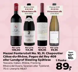 SuperBrugsen Mazzei Pontetuli No. 10, M. Chapoutier og Pagos del Rey tilbud