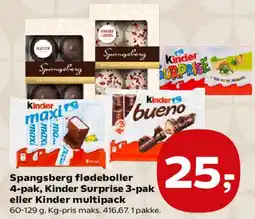 SuperBrugsen Spangsberg flødeboller / Kinder multipak tilbud