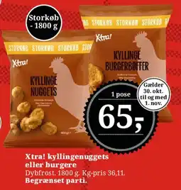 Dagli'Brugsen Xtra! kyllingenuggets eller burgere tilbud