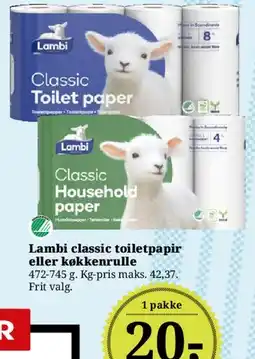 Dagli'Brugsen Lambi classic toiletpapir eller køkkenrulle tilbud