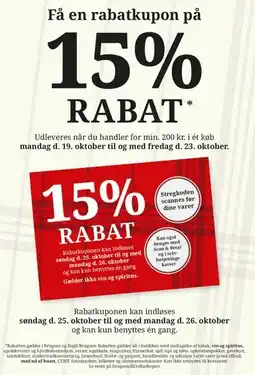 Dagli'Brugsen Få en rabatkupon på 15% RABAT tilbud