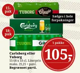 Dagli'Brugsen Carlsberg eller Tuborg tilbud