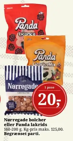Dagli'Brugsen Nørregade bolcher eller Panda lakrids tilbud