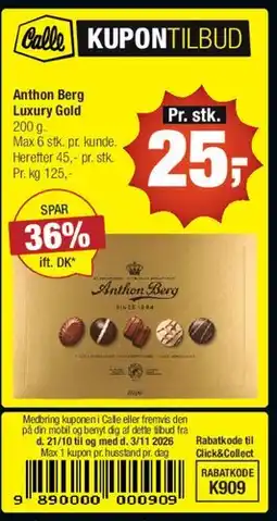 Calle Anthon Berg Luxury Gold tilbud