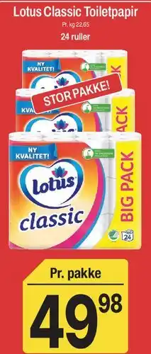ABC Lavpris Lotus Classic Toiletpapir tilbud