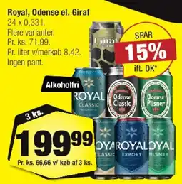 Calle Royal / Odense / Giraf øl (24 x 0,33 l) tilbud