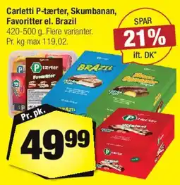 Calle Carletti P-tærter, Skumbanan, Favoritter el. Brazil tilbud