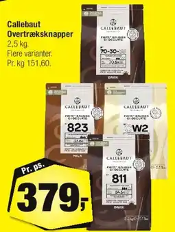 Calle Callebaut Overtræksknapper 2,5 kg tilbud