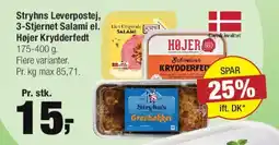 Calle Stryhns Leverpostej / 3-Stjernet Salami / Højer Kryderfedt tilbud