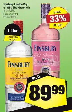 Calle Finsbury London Dry el. Wild Strawberry Gin tilbud
