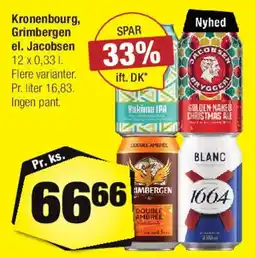 Calle Kronenbourg / Grimbergen / Jacobsen tilbud