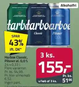 Fleggaard Harboe Classic / Harboe Pilsner 0,0% tilbud