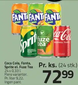 Fleggaard Coca Cola, Fanta, Sprite eller Fuze Tea (24 stk.) tilbud