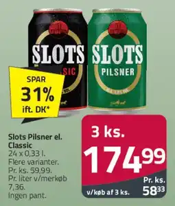 Fleggaard Slots Pilsner / Slots Classic tilbud