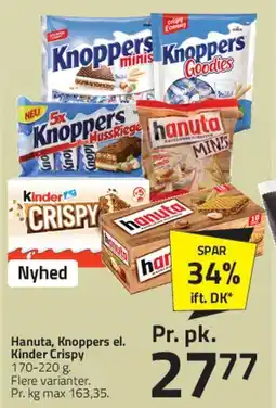 Fleggaard Hanuta, Knoppers el. Kinder Crispy tilbud