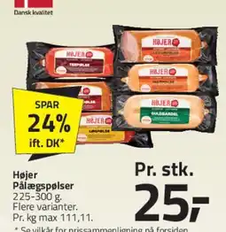 Fleggaard Højer Pålægspølser tilbud
