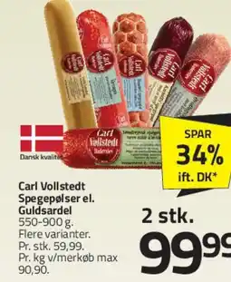Fleggaard Carl Vollstedt spegepølse (tilbud) tilbud