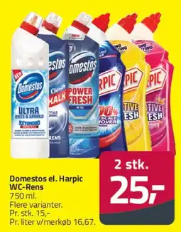 Fleggaard Domestos el. Harpic WC-rens tilbud