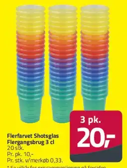 Fleggaard Flerfarvet shotsglas (flergangsbrug) 3 cl tilbud