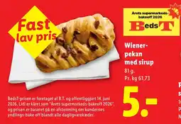 Lidl BedsT Wiener-pekan med sirup tilbud