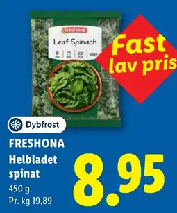 Lidl Freshona helbladet spinat tilbud