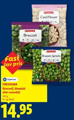 Lidl Freshona Broccoli, blomkål eller rosenkål tilbud
