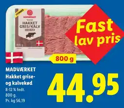 Lidl Madværket Hakket grise- og kalvekød tilbud