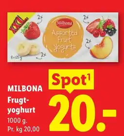 Lidl Milbona Frugt-yoghurt tilbud