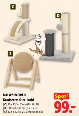 Lidl Mila's World kradsetræ eller -bold tilbud