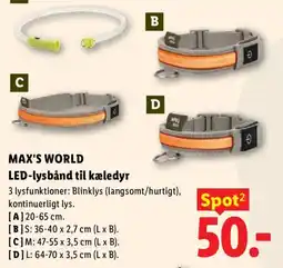 Lidl Max's World LED-lysband til kæledyr tilbud