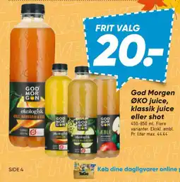 Bilka God Morgen ØKO juice tilbud
