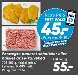 Bilka Forstegte paneret schnitzler eller hakket grise/kalvekød tilbud