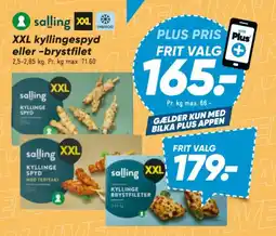 Bilka Salling xxl kyllingespyd eller -brystfilet tilbud