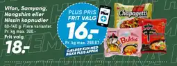 Bilka Vifon Samyang Nongshim Nissin kopnudler tilbud