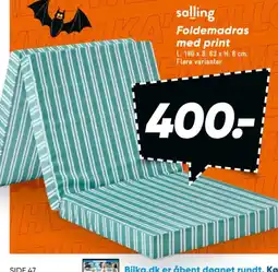 Bilka salling Foldemadras med print tilbud