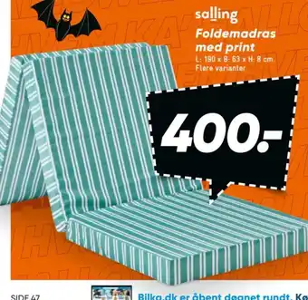 Salling Foldemadras med print