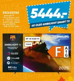 Bilka Philips 55OLED760 4K OLED Ambilight Smart TV tilbud