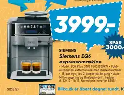 Bilka Siemens eq6 espressomaskine tilbud