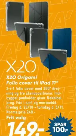 Bilka X20 Origami Folio cover til iPad 11" tilbud
